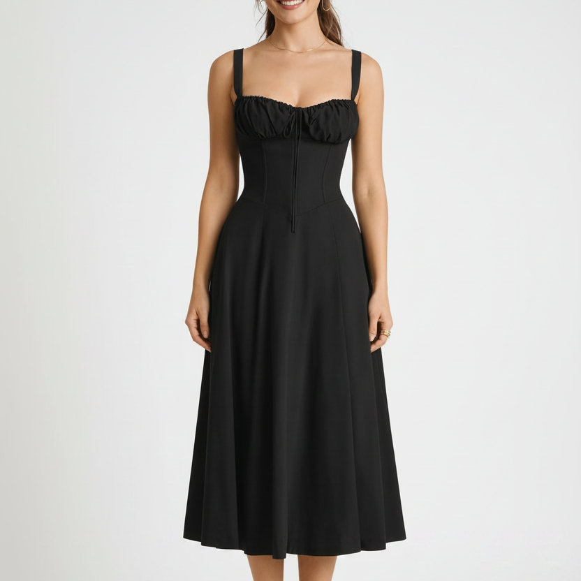 Adeline Floral Corset Midi Dress – view 6