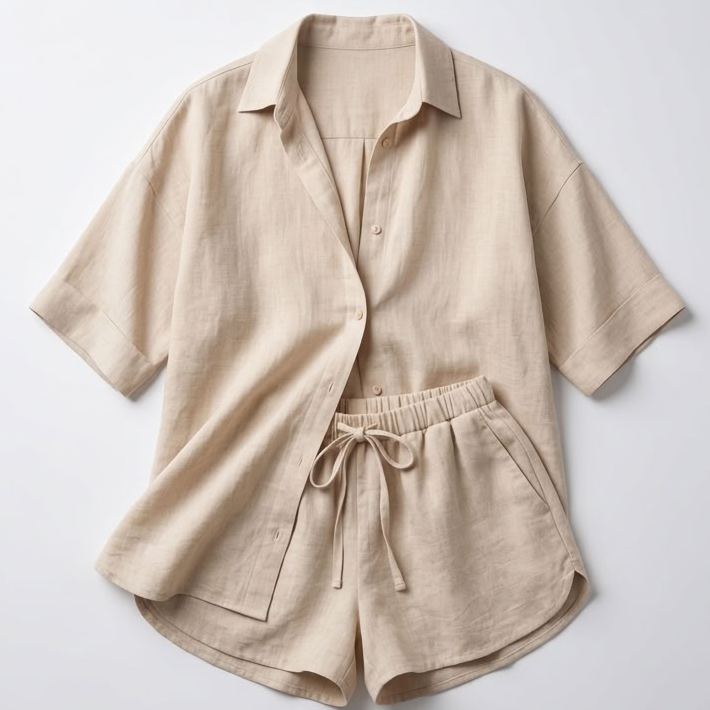 Arabella Linen Shirt and Shorts Set – view 4