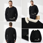 Ascot Contrast Pattern Knit Sweater – view 3
