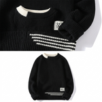 Ascot Contrast Pattern Knit Sweater – view 5