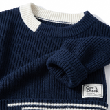 Ascot Contrast Pattern Knit Sweater – view 6