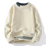 Ascot Contrast Pattern Knit Sweater – view 7