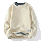 Ascot Contrast Pattern Knit Sweater – view 7