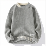 Ascot Contrast Pattern Knit Sweater – view 8