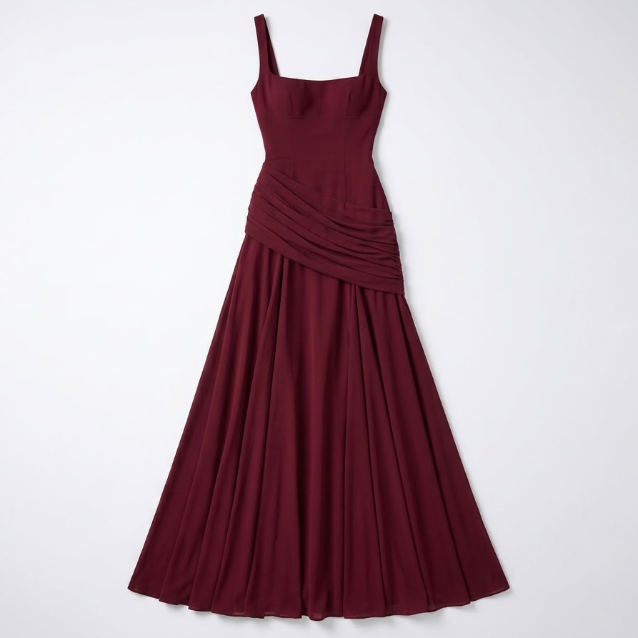 Beatrix Square Neck Ruched Maxi Dress – view 4