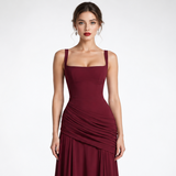 Beatrix Square Neck Ruched Maxi Dress – view 5
