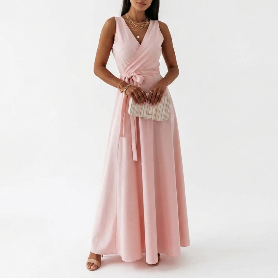 Bianca Wrap V-Neck Maxi Dress – view 10
