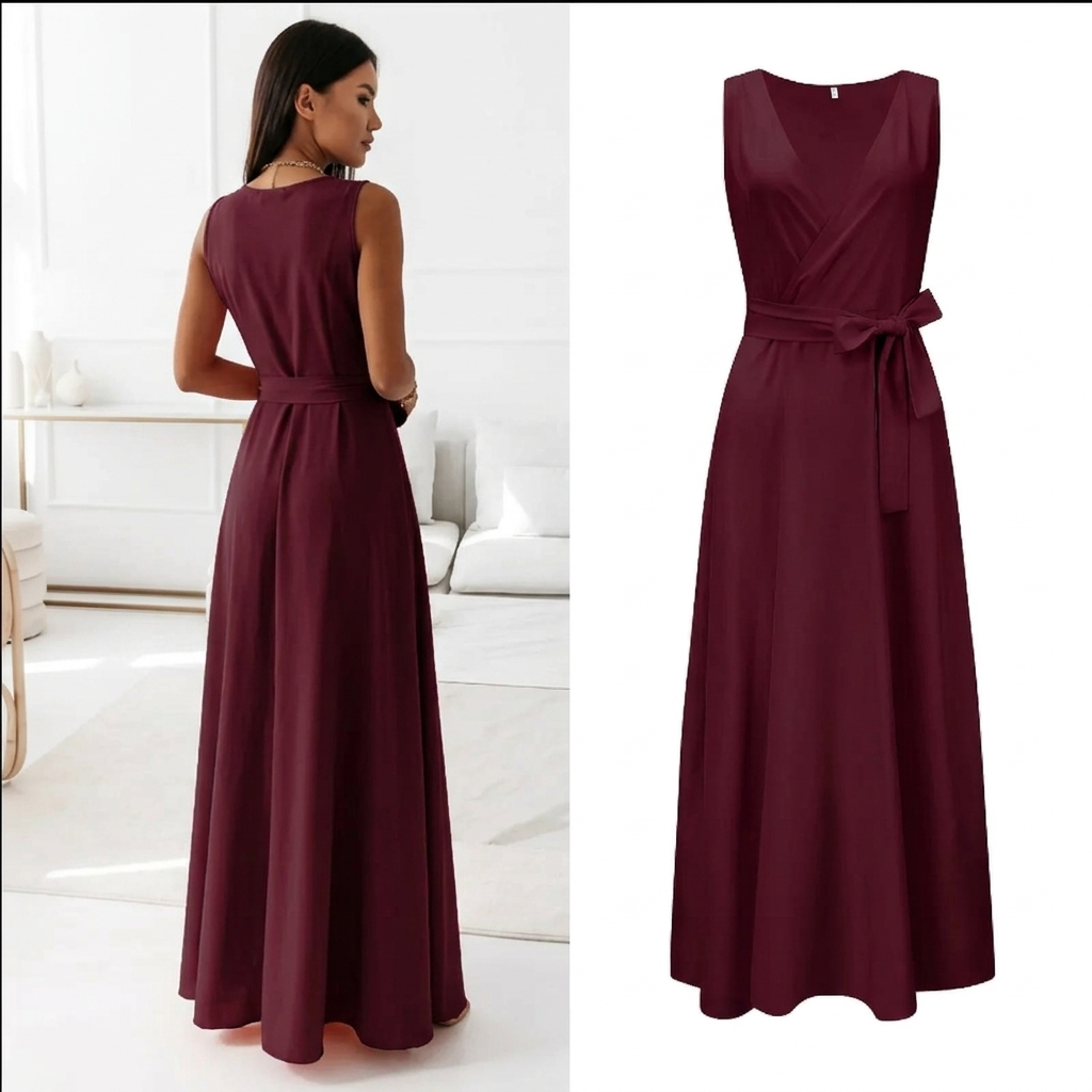 Bianca Wrap V-Neck Maxi Dress – view 5