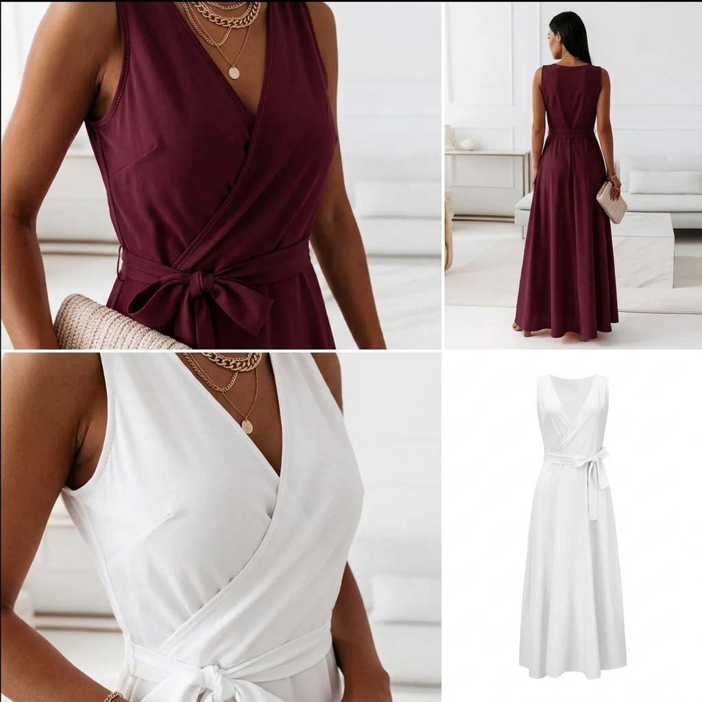 Bianca Wrap V-Neck Maxi Dress – view 6