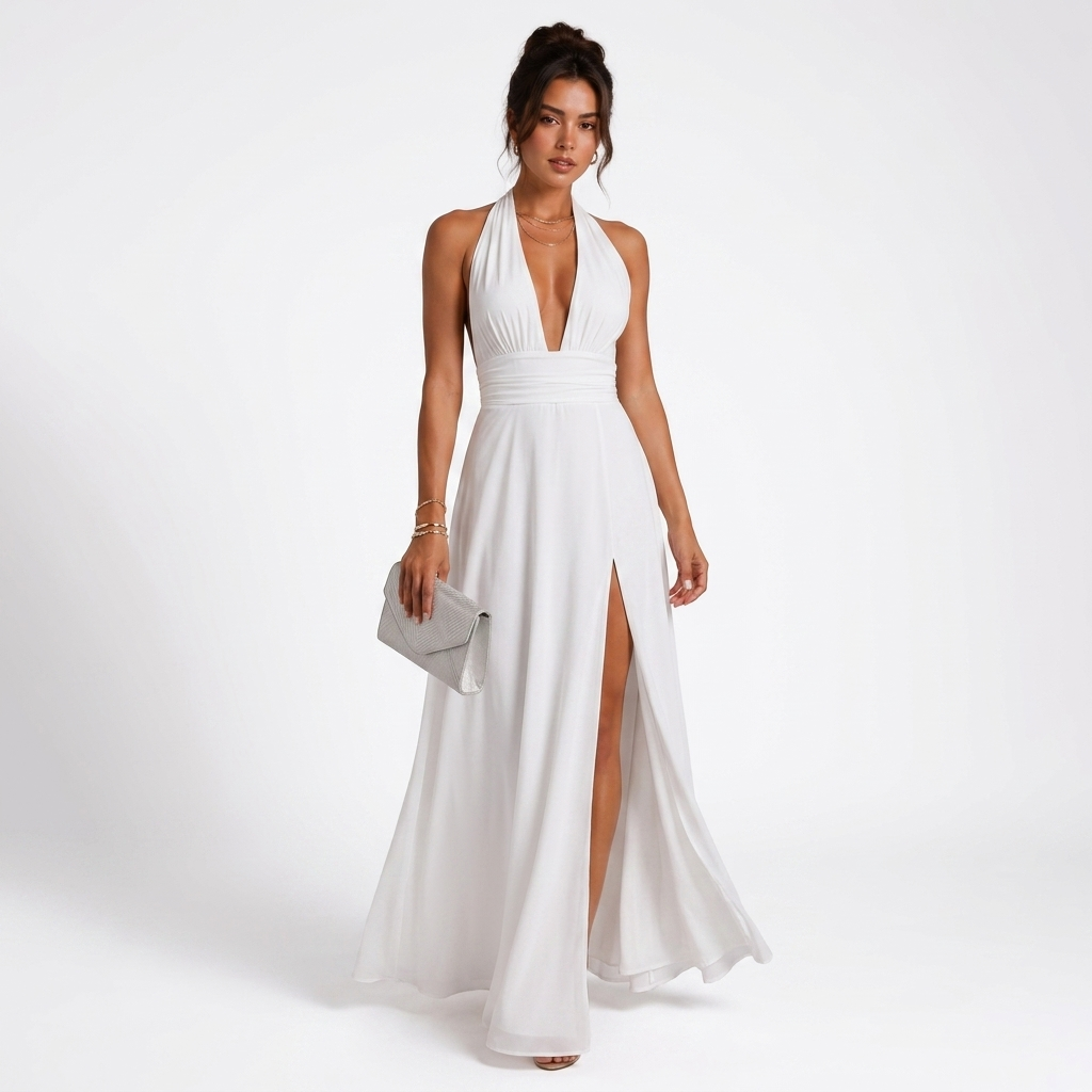 Blythe Deep V Slit Maxi Dress – view 5