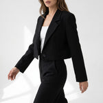Brielle Cropped Lapel Blazer – view 2