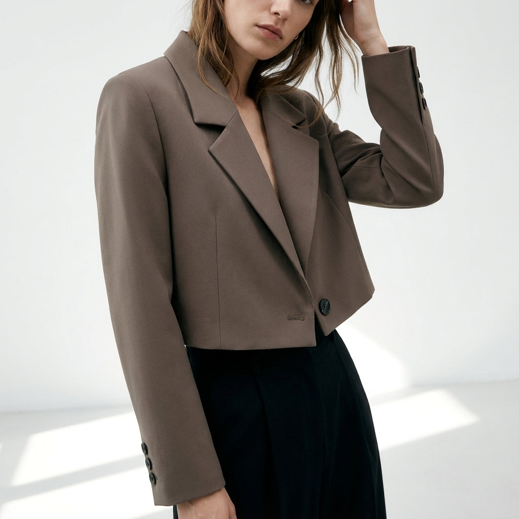 Brielle Cropped Lapel Blazer – view 7