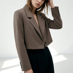 Brielle Cropped Lapel Blazer – view 7
