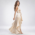 Camille Asymmetric Wrap Maxi Dress – view 3