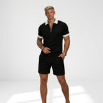 Carrington Textured Henley & Shorts Set – view 1