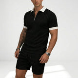 Carrington Textured Henley & Shorts Set – view 2