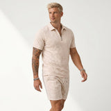 Carrington Textured Henley & Shorts Set – view 4