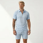 Carrington Textured Henley & Shorts Set – view 5
