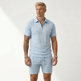 Carrington Textured Henley & Shorts Set – view 5