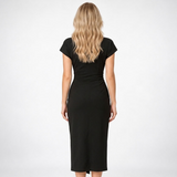 Clementine V-Neck Front-Slit Midi Dress – view 2