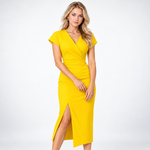 Clementine V-Neck Front-Slit Midi Dress – view 9