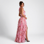 Colette Floral Halter Ruffle Maxi Dress – view 4