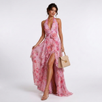 Colette Floral Halter Ruffle Maxi Dress – view 5