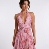 Colette Floral Halter Ruffle Maxi Dress – view 7