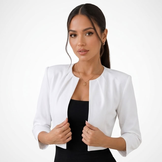 Della Cropped 3/4 Sleeve Bolero – view 7