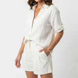 Dorothea Linen Shirt and Shorts Set – view 3