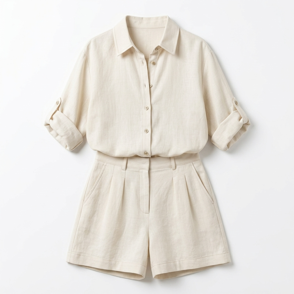 Dorothea Linen Shirt and Shorts Set – view 4