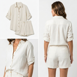 Dorothea Linen Shirt and Shorts Set – view 5