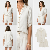 Dorothea Linen Shirt and Shorts Set – view 6