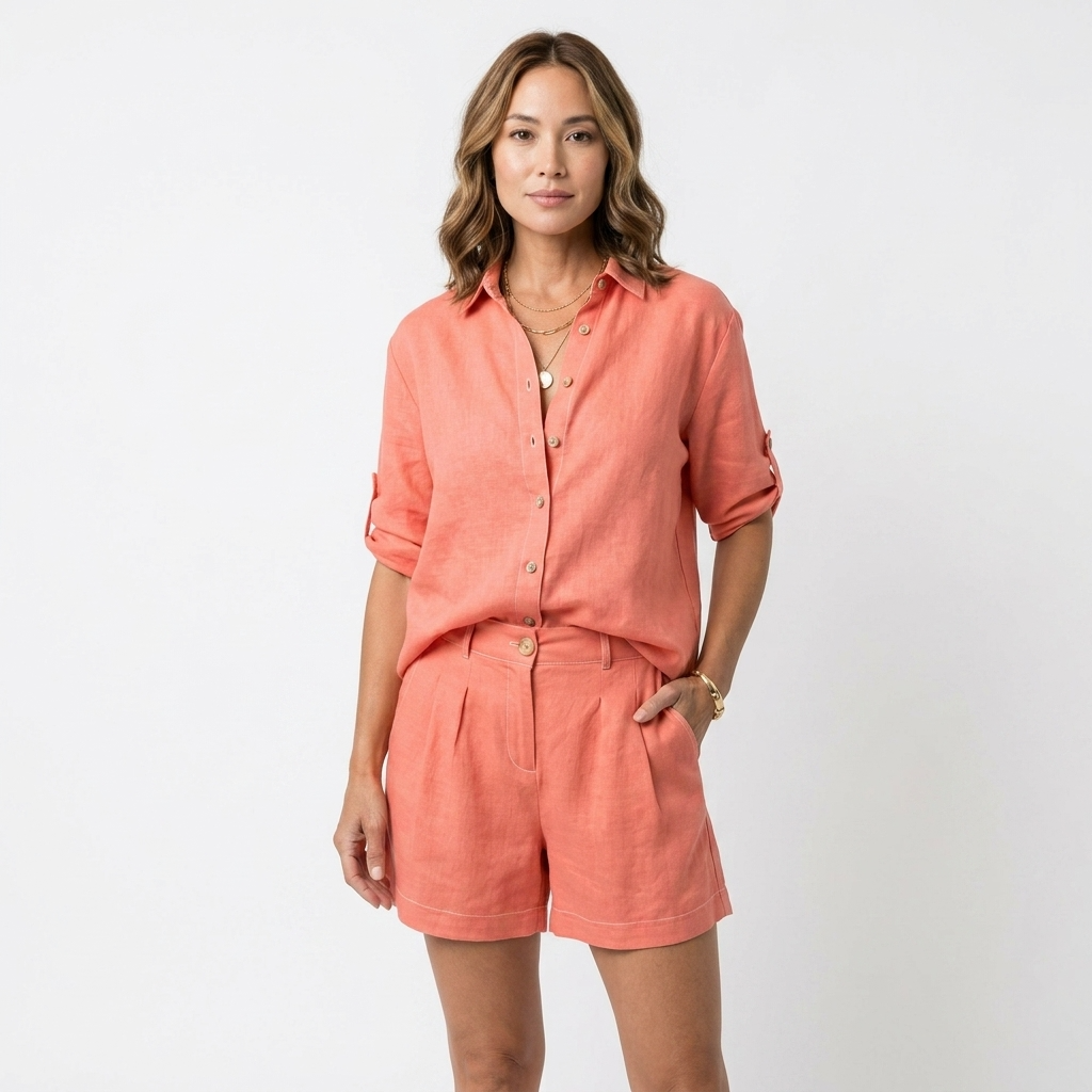 Dorothea Linen Shirt and Shorts Set – view 8