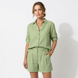 Dorothea Linen Shirt and Shorts Set – view 9