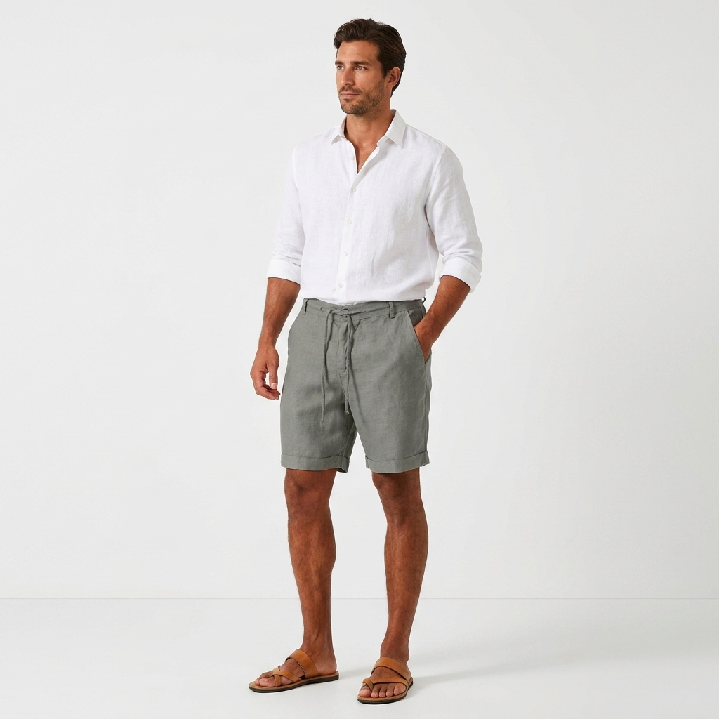 Ellington Linen Drawstring Shorts – view 4