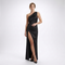 Evangeline One-Shoulder Satin Maxi Dress – view 11