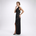 Evangeline One-Shoulder Satin Maxi Dress – view 4