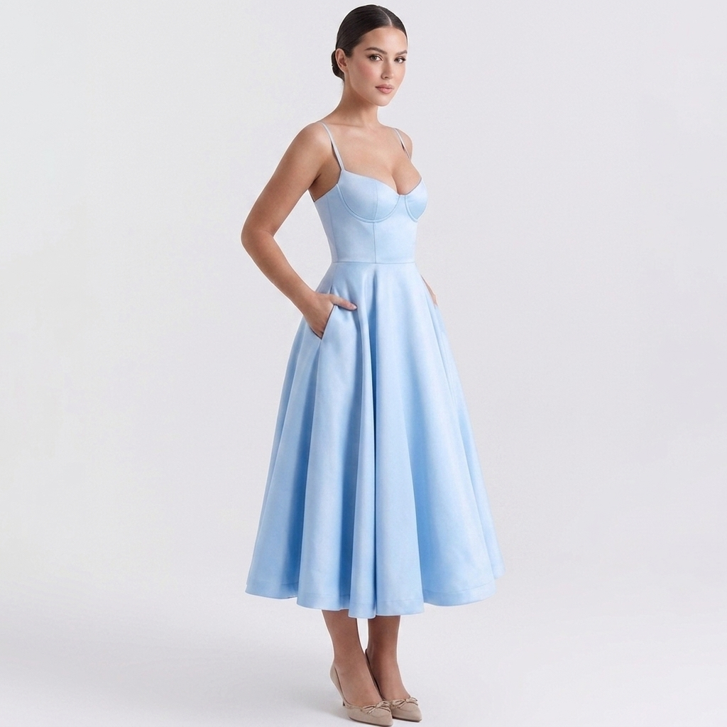 Felicity Corset Fit-and-Flare Midi Dress – view 1