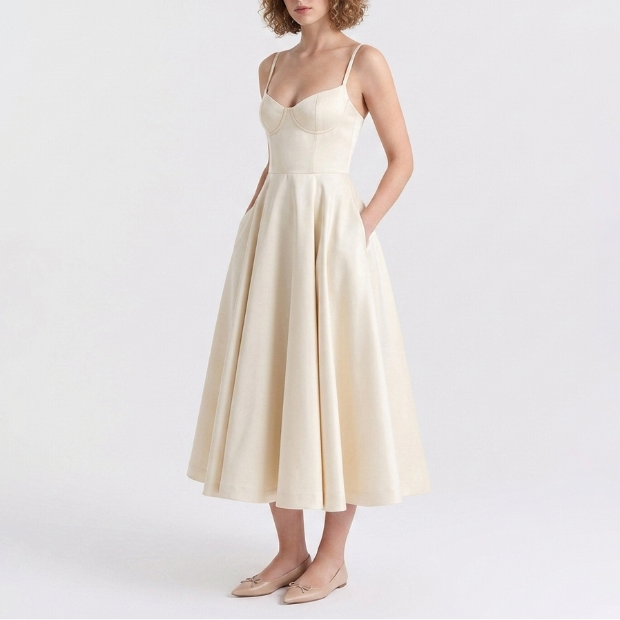 Felicity Corset Fit-and-Flare Midi Dress – view 12