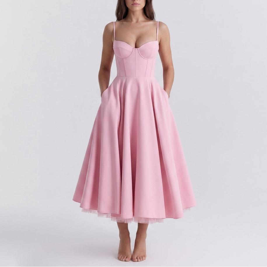 Felicity Corset Fit-and-Flare Midi Dress – view 7