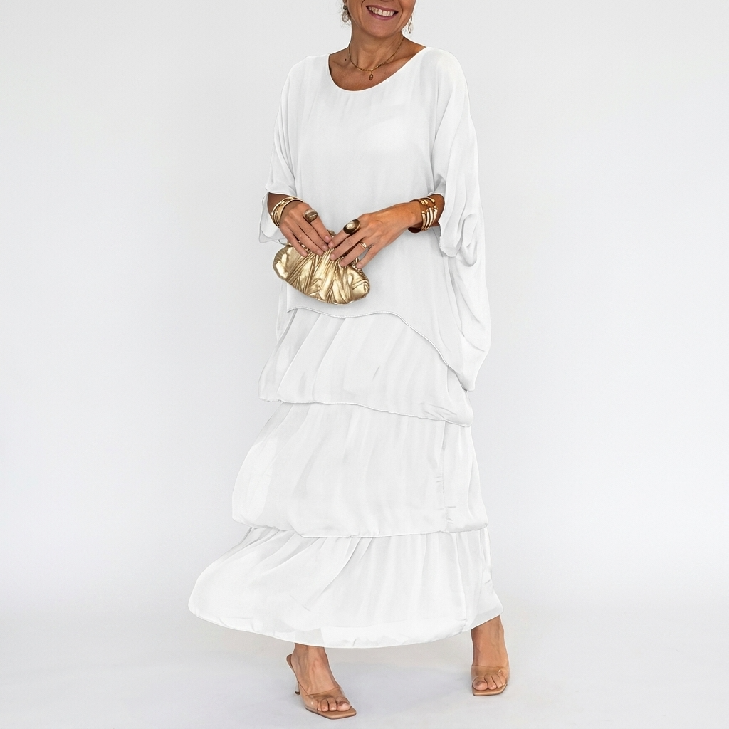 Fleur Tiered Ruffle Chiffon Maxi Dress – view 10