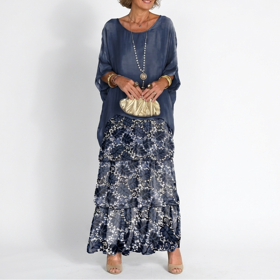 Fleur Tiered Ruffle Chiffon Maxi Dress – view 13
