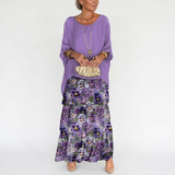 Fleur Tiered Ruffle Chiffon Maxi Dress – view 14