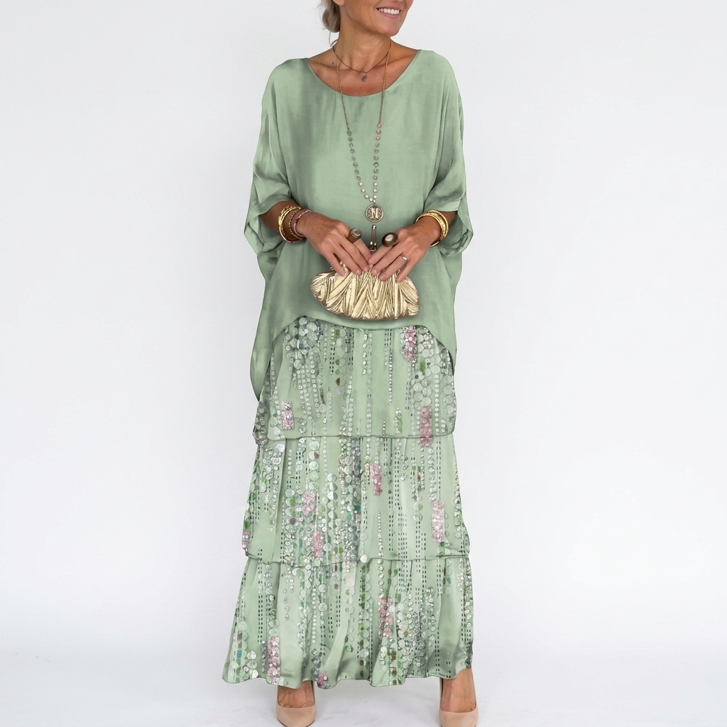 Fleur Tiered Ruffle Chiffon Maxi Dress – view 15