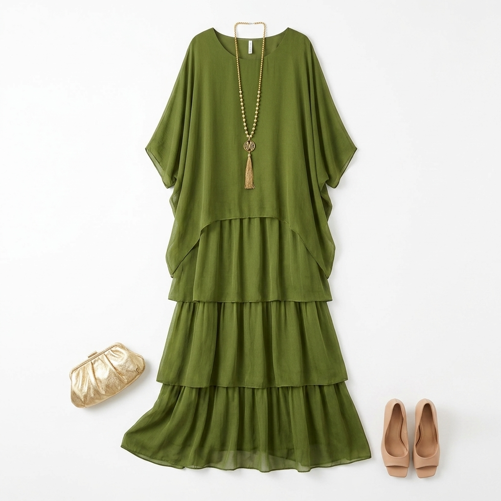 Fleur Tiered Ruffle Chiffon Maxi Dress – view 3