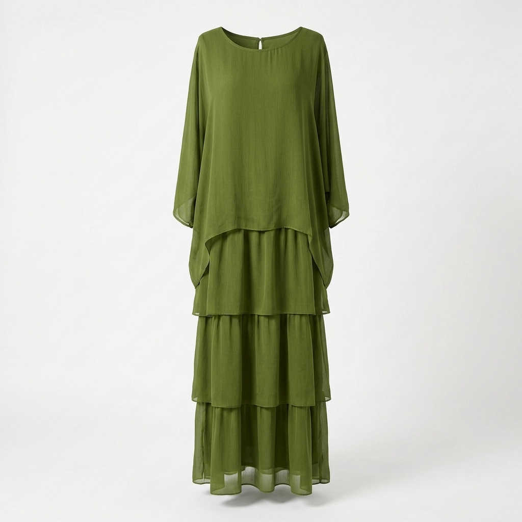 Fleur Tiered Ruffle Chiffon Maxi Dress – view 4