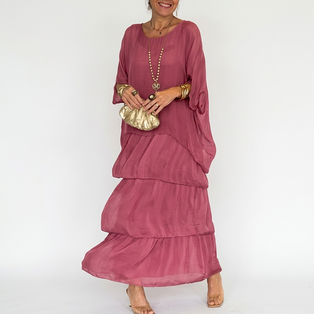 Fleur Tiered Ruffle Chiffon Maxi Dress – view 7