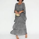 Fleur Tiered Ruffle Chiffon Maxi Dress – view 8