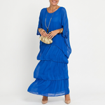 Fleur Tiered Ruffle Chiffon Maxi Dress – view 9